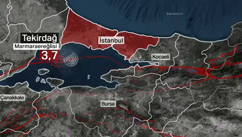 Marmara Denizi'nde Beklenmedik Deprem: 3.7 Büyüklüğündeki Sarsıntı İnsanları Korkuttu